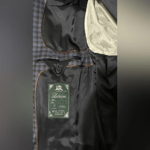 Lubiam Italy Reda 1865 Super 130s Wool Blazer Blue Check Sport Coat NWOT - Picture 12 of 12